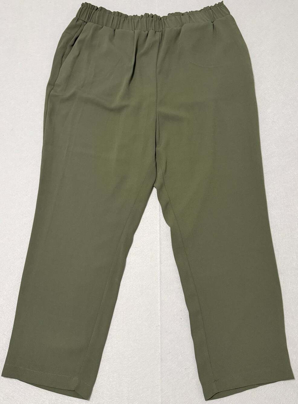 Olive green pull-on pants